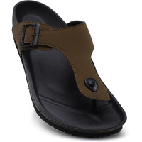 Solethreads Pharaoh | Stylish | | Cushion | Bounce Back | Durable | Velvet Upper | Outdoor | Sandal |Flip Flops For Men | Tan | 10Uk