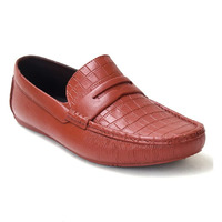 Ajanta Mens Black Loafers (Copper, 6)