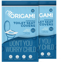 Origami Disposable Toilet Seat Covers - Pack Of 2 (10 Per Pack, Total 20 Sheets) | Hygienic Protection | No Direct Contact With Unsanitary Seats | Easy To Dispose & Eco-Friendly
