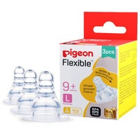 Pigeon Peristaltic Nipple L,For 9+ Month Babies,Bps Free,Bpa Free,Pack Of 3