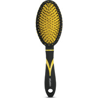 Agaro Breeze Cushion Hair Brush With Strong & Flexible Nylon Bristles, Having Anti-Static Ball Tips, For Grooming, Straightening, Detangling Hair, Ideal For Men And Women, Black & Yellow