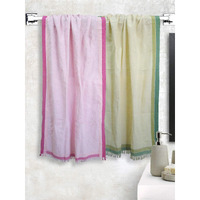Athom Living Light Weight Cotton Premium Waffle Border Bath Towel 75X150 Cm Pack Of 2