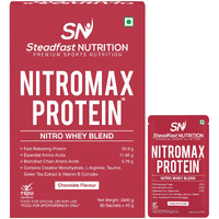 Steadfast Nutrition Nitromax Protein |25.9G Fast Releasing Protein, 11.94G Eaa, 5.78G Bcaa Per Sachet | Increases Muscle Pump, Strength, Lean Muscle (60 Sachets, Chocolate)