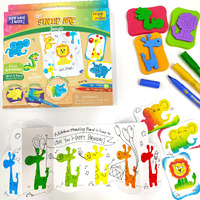 Imagimake Stamp Art Jungle Coloring & Stamping Set For Girls & Boys 3 Years +, Multicolor