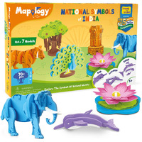 Imagimake Mapology National Symbols Of India - Construction Set - Make 7 Models - Educational Toys For 5 Years+, 70 Pieces,Multicolor