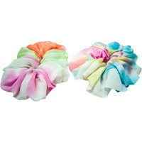 Hair Drama Co. Satin Scrunchies For Women Set Of 2, Multicolor | Large Scrunchies For Girls | Aesthetic Hair Scrunchies For Messy Bun | Ponytail Holder Silk Satin Scrunchies | Elastic Hair Ties