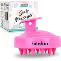 Fabskin Hair Scalp Massager Shampoo Brush With Soft Silicone Bristles For Anti Dandruff, Exfoliating, Scalp Care Manual Head Massager (Pink)