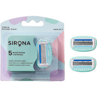 Sirona Hair Removal Razor Blades/Refills/Cartridges For Women  Pack Of 2 | 5 Swedish Stainless Steel Blades | With Aloe Vera & Vitamin E Lubrication Strip