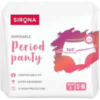 Sirona Disposable Period Panties For Women | S  M | 360 Sanitary Protection For Regular Flow | No Leakage, No Rashes, No Discomfort | Maternity Panties With High Absorbency | Pack Of 5