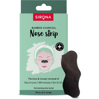 Sirona Blackhead Remover Bamboo Charcoal Nose Strips For Women  Pack Of 4 | Painless & Instant Removal Of Whiteheads, Blackheads, Pore Cleanser, Dirt & Oil
