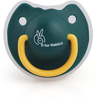 R For Rabbit Baby Tusky Pacifier Ultra Light Soft Silicone Nipple, Orthodontic Design, Bpa-Free For Kids Of 6 Months +|Large|Green