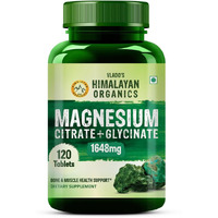 VladoS Himalayan Organics Magnesium Citrate + Glycinate + Oxide Complex 1648 Mg Supplement For Men And Women | Boost Heart, Nerve & Muscle Health | Good For Strong Bones | Maintain Sugar Level - 120 Vegetarian Tablets