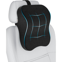 Fovera Car Neck Rest Pillow | 2 Years Warranty | Memory Foam Neck Pillow For Car, Car Seat Head Rest Cushion For Neck & Cervical Support - Relieves Neck Pain (Large, Black, Pack Of 1)