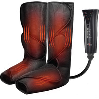 Dr Physio Usa Electric Air Compression Blood Circulation Massage Machine With Heat For Leg Foot Calf Massagers For Body Pain Relief-1030 (Black)