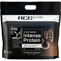 Ace Blend Intense 30G A-Grade Plant Based Protein Powder | 15 Servings | Chocolate Hazelnut Coffee Flavor | Probiotics & Fiber | 6G Bcaa | 95%+ Bioavailable | Promotes Lean Muscle Growth & Recovery