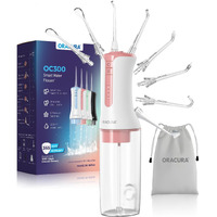 Oracura Oc300 Pro Smart Pro Water Flosser Peach | 365 Days Warranty | 4 Modes | Micro-Bubble Technology | 8 Nozzle Tip | 4 Vibrant Colours | 300Ml Water Tank