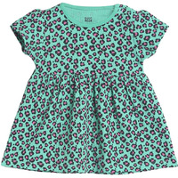 Miniklub Baby Round Neck Short Sleeve Knitted Cotton Green Color Dress (12-18M)