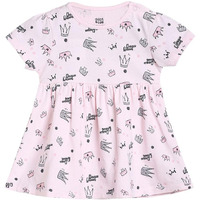 Miniklub Baby Round Neck Short Sleeve Knitted Cotton Grey Color Dress (12-18M)