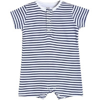 Miniklub Baby Round Neck Short Sleeve Knitted Cotton Grey Color Romper (12-18M)