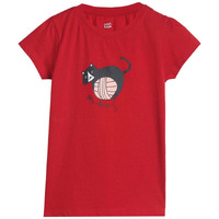 Miniklub Girls Round Neck Short Sleeve Knitted Cotton Red Color Top (3-4Y)