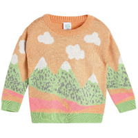 Miniklub Baby Round Neck Full Sleeve Knitted Acrylic Orange Color Sweater (9-12M)