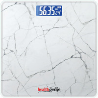 Healthgenie Weight Machine For Body Weight With 3 Yrs Warranty & Thick Tempered Glass Lcd Display Digital Weighing Machine (Marble) Hd-221, 180 Kg