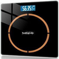 Healthgenie Weight Machine For Body Weight With 3 Yrs Warranty & Thick Tempered Glass Lcd Display Digital Weighing Machine (Copper Ring) Hd-221
