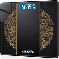 Healthgenie Weight Machine For Body Weight With 3 Yrs Warranty & Thick Tempered Glass Lcd Display Digital Weighing Machine (93 Festive) Hd-221, 940 Grams