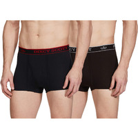 Dixcy Scott Men's Cotton Trunk (Pack Of 2) (K1 - Pr45291_Coffee Brown / Black_M_Brown & Black_M)