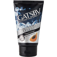 Gatsby Cooling Face Wash - Clear Whitening, Contains Papaya & Yam Bean Extracts, Removes Dullness, Speedy Bright, 100Gm