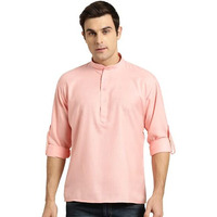 Sojanya (Since 1958, Men's Cotton Pink Short Kurta, Sizse: 40