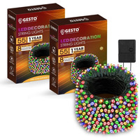 Gesto Multicolor Serial String Led Light With 8 Modes Changing Controller - Waterproof Serial Lights For Decoration Long | For Home,Diwali Decoration, Christmas,Patio Garden(55 Meter | Pack Of 2)