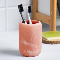 Anko Resin Toothbrush Holder For Bathroom | Toothpaste, Makeup Brush Holder For Bathroom | Bathroom Accessories For Wash Basin | Home, Office, Bathroom Organiser | Pink