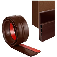 Gaxquly Self-Adhesive Silicon Door/Window Shield Tape Door Bottom Sealing Strip Weather Stripping Door Seal Strip For Air Gap Cockroach Insect Bugs Draft Stopper Waterproof And Soundproof (1 M, Brown)