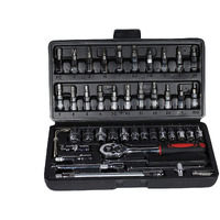 Dip 46 In 1 Pcs Tool Kit & Screwdriver Set And Precision Socket Set Wrench Set Multi Purpose Combination Tool Case, Multicolour