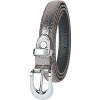 Zevora Metalic Grey Women's Leather Belt