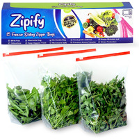 Zipify 15 Pcs Ziplock Pouch Vegetable Bag Zip Lock Plastic Bags For Fridge Food Cover Reusable Zip Lock Bag To Store Vegetables In Fridge Zipper Pouches Bpa Free Pink Color Pack Of 15(Small 9" X 8")