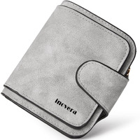Inovera (Label) Faux Leather Women's Tri-Fold Fashion Card Coin Holder Small Purse Clutch Wallet (Kk29) - Grey