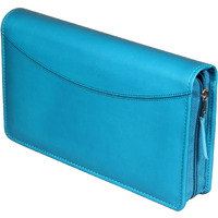 Sukeshcraft Multiple Cheque Book Holder | Original Pu Holds Upto 8 Cheque Books, Locker Key Hook, 2 Photo Slots, 1 Pin-Sim Slot, 13 Credit/Debit Card Slots With Matching Zipper (Pu -Sea Green)