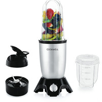 Cookwell Bullet Mixer Grinder (2 Jars, 1 Blade, Silver) - Copper, 600 Watts - 2 Year Warranty