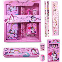 Funblast Unicorn Stationary Kit For Girls Pencil Pen Book Eraser Sharpener - Birthday Gift (Multicolor), Kid