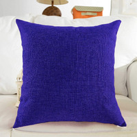 Khooti Jute Cushion Cover, 28 X 28 Inches / 70 X 70 Cm (Royal Blue)(Pack Of 3)