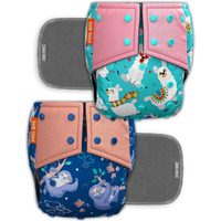 Kids Need Side Leakage Proof Cloth Diapers For Babies 0 To 3 Years Combo High Absorbent 2 Reusable Diaper 2 Insert Pack (5-18Kg) Washable Diapers Pocket Liners Cover Adjustable Free Size 25