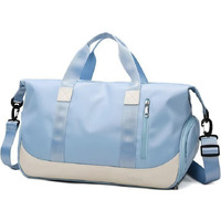 Furn Aspire Gym Bag For Women And Men Durable Training Fitness Travel Duffel Handbag With Shoes Compartment And Wet Pocket Lightweight Gymbag (E). Light Blue