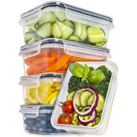 Kitchenace,Modernise Your Living, Plastic Container For Kitchen Storage Box, Fridge Storage Containers & Organisers Snap-Seal (4-Pc) 840Ml,Black