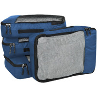 Fatmug Polyester Packing Cubes/Travel Pouch/Bag Suitcase Luggage Organiser Set Of 4-Medium Size (Navy Blue)
