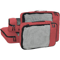 Fatmug Packing Cubes Travel Pouch Bag/Clothes Organiser Set Of 4(2 Large And 2 Medium) (Red)