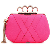 Tooba Handicraft Hand Beautiful Bling Box Clutch Bag 4 Ring Purse For Bridal, Casual, Wedding Bag For Women & Girls Bag For Women