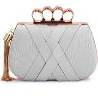 Tooba Handicraft Hand Beautiful Bling Box Clutch Bag 4 Ring Purse For Bridal, Casual, Wedding Bag For Women & Girls Bag For Women