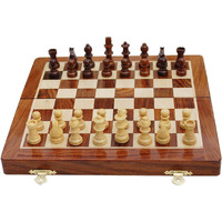 Bcbestchess Limited Edition Wooden Handcrafted Folding Magnetic Chess Board With Extra Queens For Kid, Adult (18 X18 Inches)